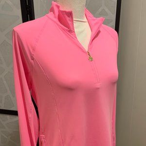 Lilly Pulitzer Luxletic Half Zip Pink Top NWT M
